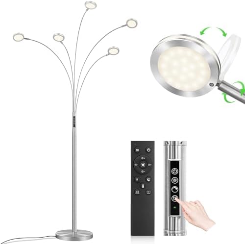 Bairth LED Arc Floor Lamp with Remote,2250LM Dimmable Floor Lamp with Timer by TheBairthTheBest