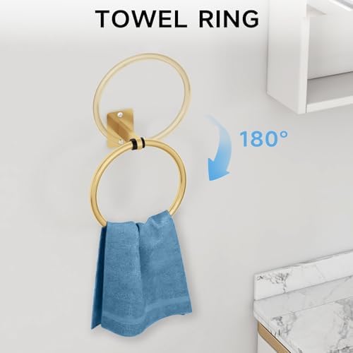 KLJKPA Bathroom Accessories Set, 4-Piece Gold Bathroom Hardware Set - Image 3
