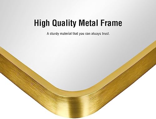 ITSRG Floor Mirror, Full Length Mirror with Stand, Arched Wall Mirror, 26"x68" Mirror Full Length, Gold Floor Mirror Freestanding, Wall Mounted Mirror for Bedroom Living Room, Gold - Image 4