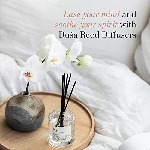 Duša Baies Scented Reed Diffuser & Sticks – 5 Fl Oz Essential Home Fragrance for Bathroom, Office & Living Spaces –Stylish & Long-Lasting Room Air Freshener –Ideal for Housewarming & Special Occasions - Image 5
