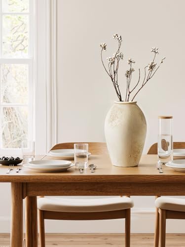 LE TAUCI Ceramic Vase, 11.5 Inch Large Rustic Farmhouse Vase, Tall Vase for Home Decor, Living Room Table & Mantel Centerpiece, Watertight & Sturdy, Matte Sandy Beige White - Image 5