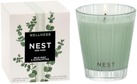 NEST New York Scented Classic Candle, Wild Mint & Eucalyptus - 8.1 oz - Up to 60-Hour Burn Time - Reusable Glass Vessel by Unknown