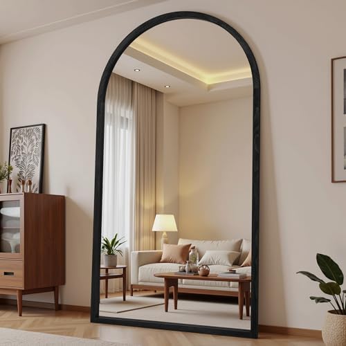 Suidia Full Length Mirror, Oversized Floor Mirror with Solid Wood Frame, Large Standing Mirror for Bedroom Living Room, Wood Antique Style, Black, 76" L x 41" W - Image 5