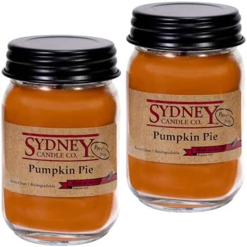 Soy Wax Fall Candles – Whipped Pumpkin Pie, Pack of 2 by Sydney+Candle+Co.