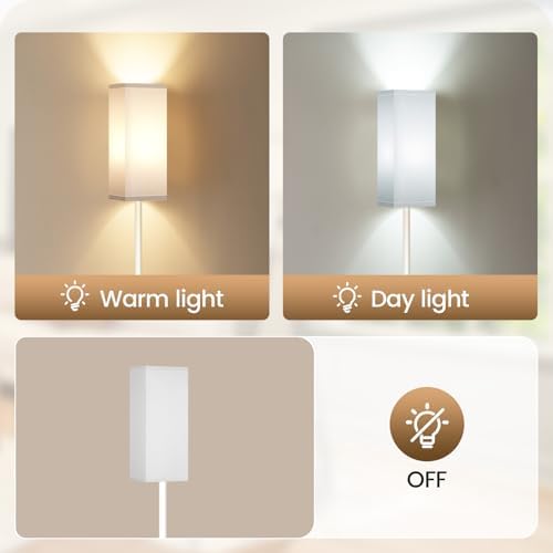 64.6" Floor Lamp, Pole with Foot Switch, Modern Standing Lamp Lampshade, Minimalist Freestanding Lamp (Bulb Not Included), for Living Room, Bedroom Office ETL Listed, White WCW07LD05 - Image 4