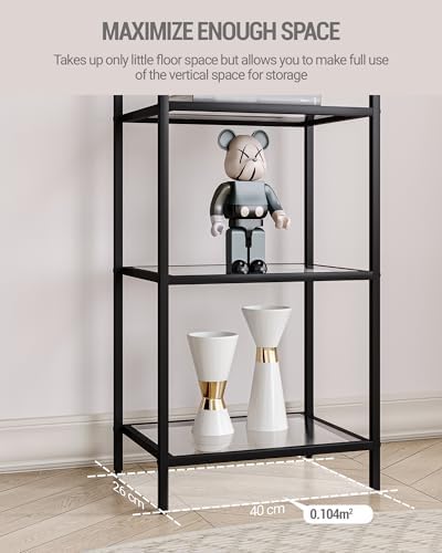 Hzuaneri Bookcase Bookshelf, Tempered Glass Bookshelves - Image 5
