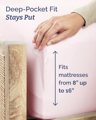 Twin Size 3 Piece Sheet Set - Breathable & Cooling Sheets - Lavender Pink - Image 4