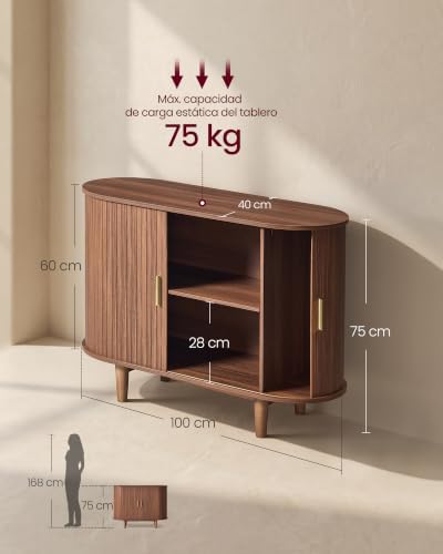 VASAGLE Storage Cabinet, Sideboard with Adjustable Shelves - Image 3