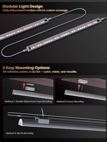 GlOWRIUM T5 Grow Light for Indoor Plants, 3500K Plant Light Strip - Image 5