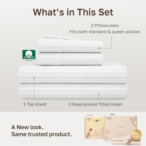 California Design Den Soft 100% Cotton 400 Thread Count Sheets Queen, 4 Pcs - Image 3