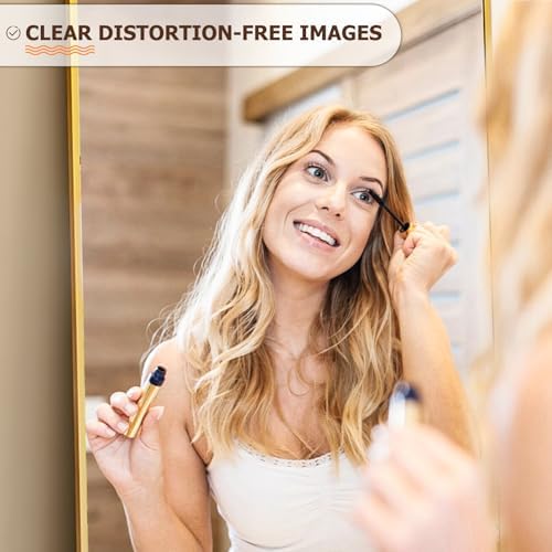 Easly Full Length Mirror with Stand 38"x77" Full Body Mirror Floor Mirror Standing Hanging or Leaning Wall, Wall Mirror with Stand Aluminum Alloy Frame for Living Room Bedroom Cloakroom,Gold - Image 4