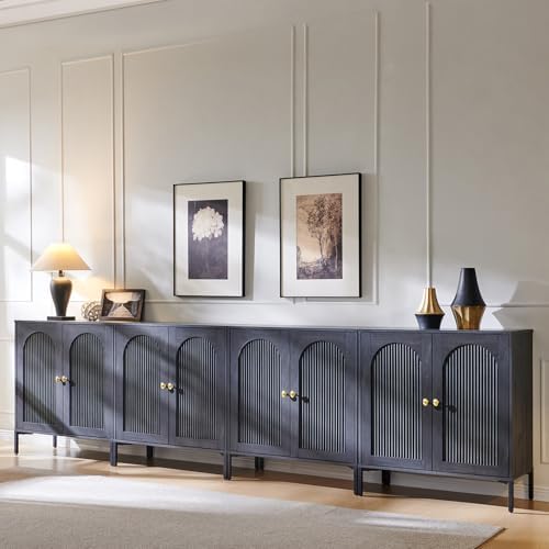 IFGET 123.5" W Modern Arch Sideboard Buffet Cabinet with Storage, Dark Grey by IFGETEnrichYourLivingSpace