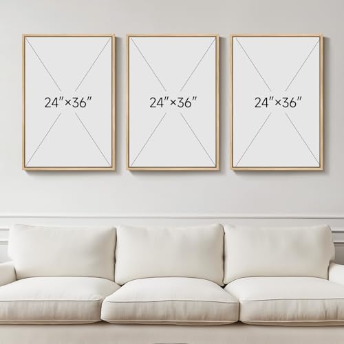 Large Framed Boho Modern Mountain Wall Art for Living Room, 3 Piece, 24x36 - Image 4