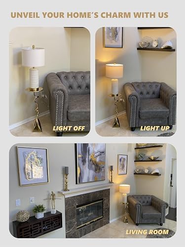 PoKat Touch Bedside Table Lamps with 2 USB for Bedroom Living Room, 25'' - Image 2