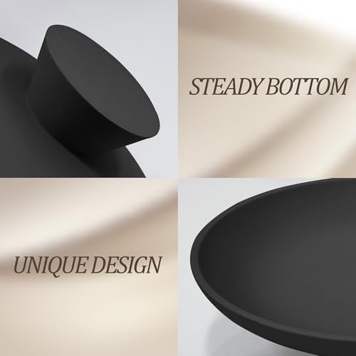 YMXYJM Modern Pedestal Decorative Bowl, Large Resin Fruit Bowl, Black - Image 6