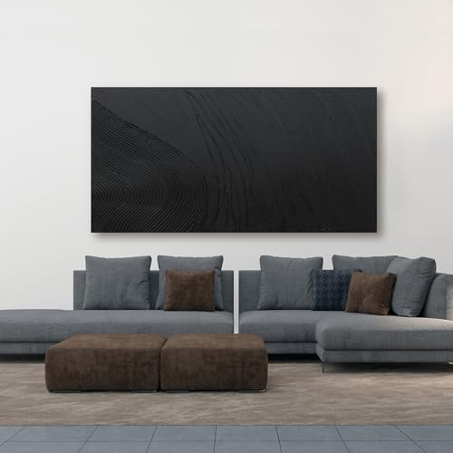 Canvas Wall Art Decor Large Artwork Modern Black Wall Art Black Silence Wall Art Painting Decorations Canvas Art Wall Decor Wall Art Prints for Room Living Room Bedroom Office Decor 29"X58" - Image 6
