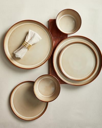 Pokini Ceramic Plates and Bowls Sets for 6, 18pcs Dinnerware Sets, Dish Set - Image 4