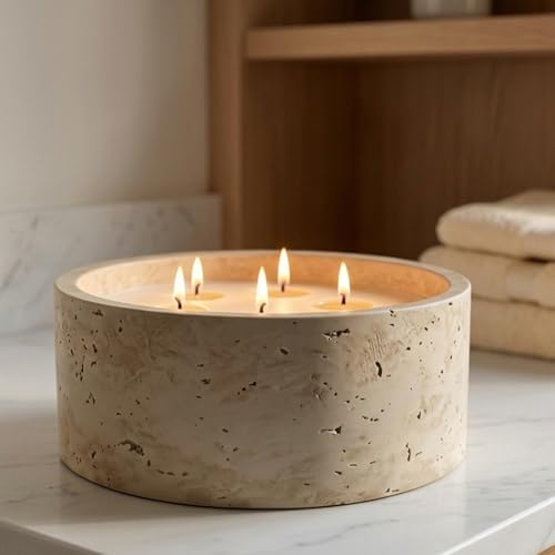 3-Wick Scented Candle-Vanilla & Cinnamon & Milk,Soy Coconut Wax Blend Candle with Acacia Wood Lid,21oz Large Candle,45-Hour Long Burning,Aromatherapy Candle for Home Decor - Image 5