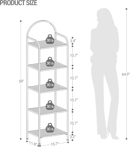 Hzuaneri Bookcase Bookshelf, Tempered Glass Bookshelves - Image 2