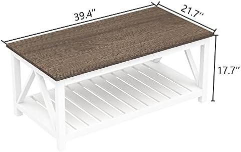 ChooChoo 40" Farmhouse Coffee Table with A-Frame Design for Living Room - Image 2