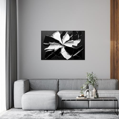 Abstract Wall Art Decor Modern Wall Art Pictures for Living Room Minimalist Black and White Wall Art Prints Abstract Canvas Art Wall Decor Flowers Artwork for Walls Home Office Decorations 24" X 36" - Image 3