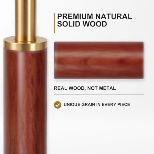 65” Walnut Gold Arc Floor Lamp for Living Room, 1200 Lumens 3-Level Brightness Mid Century Modern Floor Lamp for Bedroom, Wood Vintage Gold Standing Lamp, Adjustable Lampshade, LED Bulb Included - Image 2