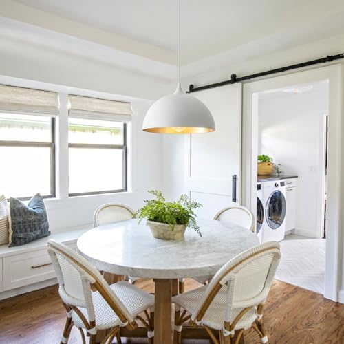 White Pendant Light 2 Pack, 11.8" Farmhouse Pendant Lights Adjustable Height, Modern Pendant Lighting for Kitchen Island Dining Room Bedroom - Image 5