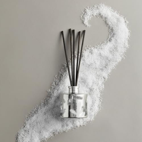 Thymes Frasier Fir Reed Diffuser Set – Includes Reeds, Fragrance Oil, and Frosted Glass Bottle – Fragrance Oil Diffuser – Room Fresheners – Luxury Home Decor – Silver (Statement, 4 fl oz) - Image 2