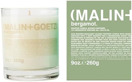 MALIN+GOETZ 9oz Scented Candle | Hand-Poured Soy Wax with Unique Fragrance Blends | Clean-Burning, Vegan & Cruelty-Free | Bergamot, Sage, Otto, Tomato, Strawberry, Cannabis, Dark Rum & Leather by Unknown