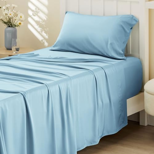 Bedsure PureWoven 100% Rayon Derived from Bamboo, Twin XL Sheets, 3 Pieces by BEDSURE