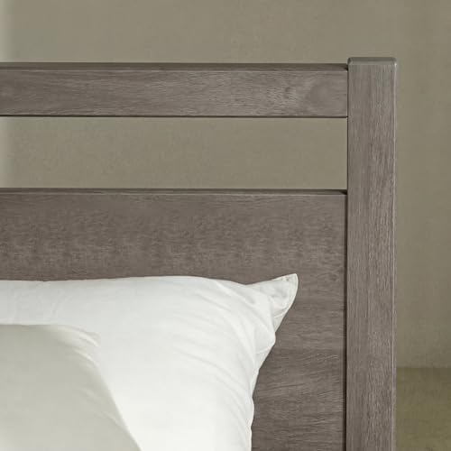 LIFEMENT Full Bed Frame with Headboard Signature Wood Platform, Noise Free, Under Bed Storage, No Box Spring Needed, Easy Assembly, Gray - Image 5