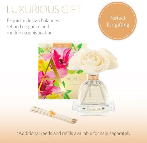 Agraria AirEssence Flower and Reed Diffuser Set, Hand Crafted Sola Flower Botanical Home Fragrance Diffuser, Home Decor for Living Room, Bedroom and More - Image 5