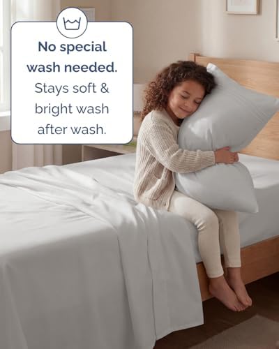 Twin Size 3 Piece Sheet Set - Breathable & Cooling Sheets - French Grey - Image 6
