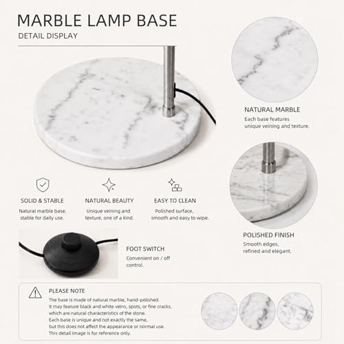 71" Modern Adjustable Chrome Arc Floor Lamp with Dome Shade - Image 4