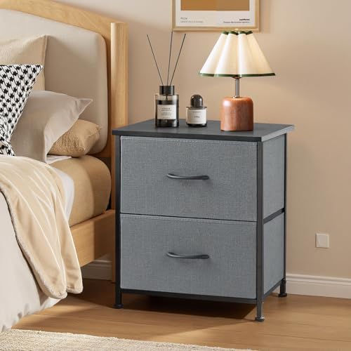 Nightstand Small 2 Drawer Dresser End Table Bedside Furniture - Image 2