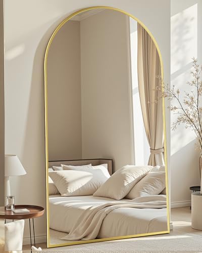 72"x44" Arched Full Length Mirror with Stand,Full Body Floor Mirror - Image 2