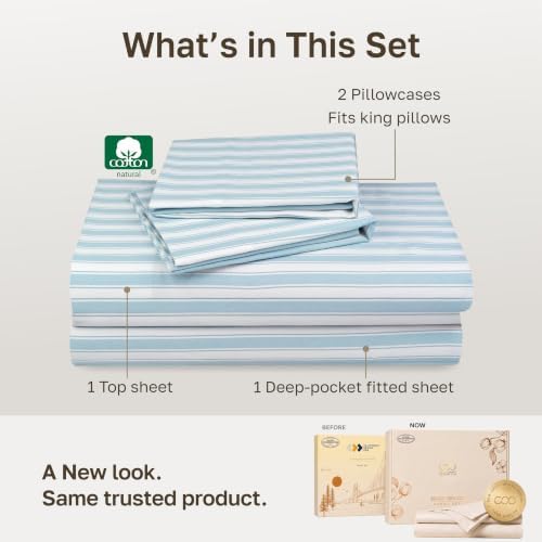 California Design Den 100% Cotton Sateen Deep Pocket King Sheet Set, 4 Pcs - Image 3