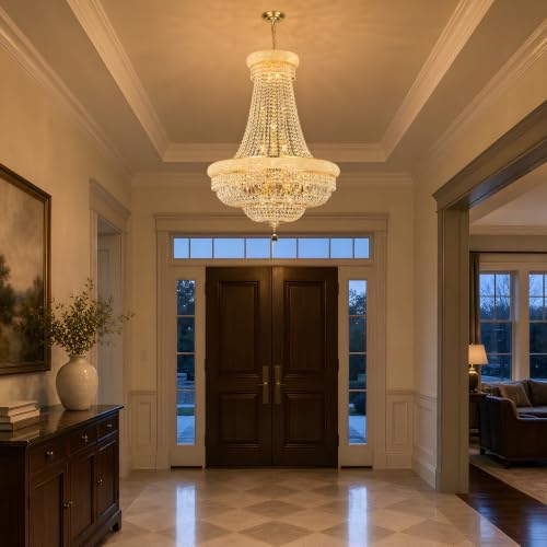 Gold Crystal Chandeliers for Dining Room，28-Lights D30 Inch - Image 6