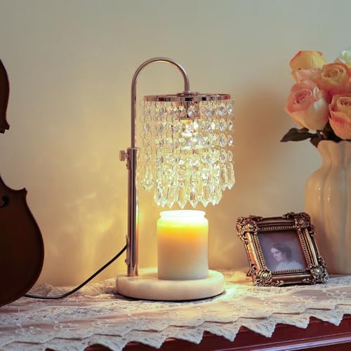 Candle Warmer Lamp with Timer Dimmer and 3 Bulbs, Lamp Candle Warmer with Marble Base,Wax Melt Warmer for Jar Candles, Birthday Gifts for Women Mom, House Warming Gifts New Home Decor by CandleWarmerLampwithTimer