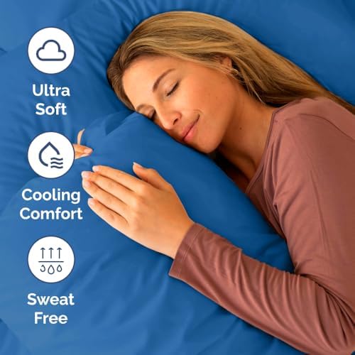 Short Queen Size 4 Piece Bed Sheet Set - RV Short Queen Sheets - Royal Blue - Image 4