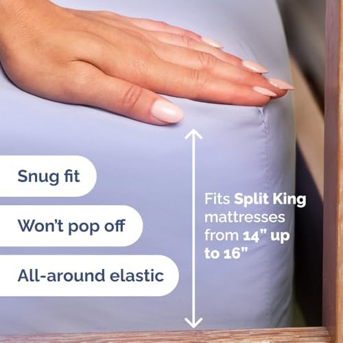 Flex Top Split Head King 4 Piece Sheet Set - Soft & Breathable - Lavender - Image 4