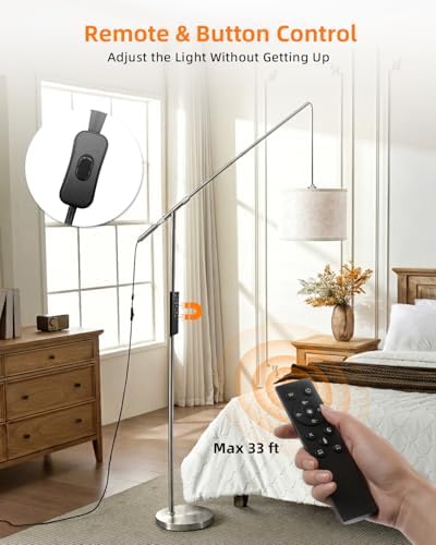 Arc Floor Lamp with Remote Control, LED Reading Light for Living Room - Image 3