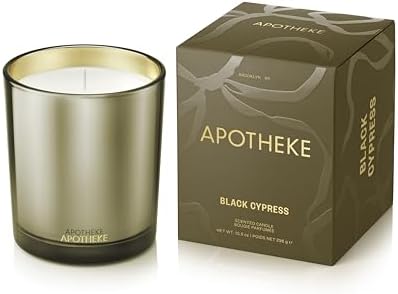 Apotheke Signature Scented Candles for Home, Black Cypress - 10.5 Oz by Apotheke