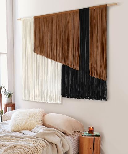 Jakalin Macrame Wall Hanging, Dip Dye Fiber Yarn Art, Boho, 57"x43" - Image 4