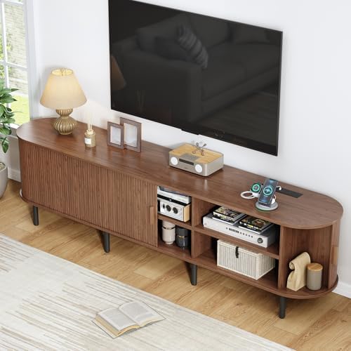 ComfyCorner 86.6" Mid Century Modern TV Stand with Sliding Doors for 90" TV - Image 3