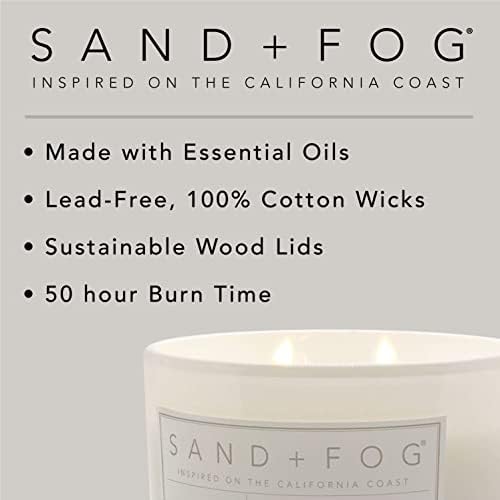 Sand + Fog Scented Candles - Vanilla Tobacco - Additional Scents and Sizes - 3 Wicks 100% Cotton Lead-Free - Luxury Air Freshening Jar Candles - Perfect Home Decor - 21 oz - Image 5