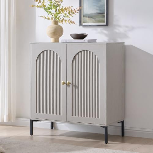 IFBUY 30.88" W Mid Century Modern TV Stands for Living Room, Light Grey by IFBUYFarmhouseFurniture