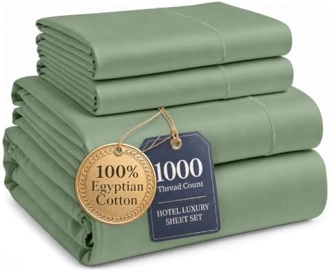 LANE LINEN Full Bedding Set with Sheets Silky Sateen Weave - Iceberg Green by LaneLinen