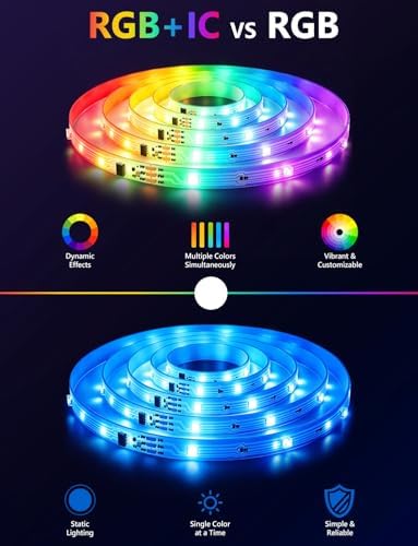 MFWW 130ft RGB+IC LED Strip Lights, LED Lights for Bedroom, Smart Control - Image 3