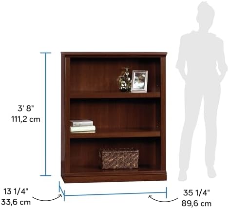 Sauder Miscellaneous Storage 3-Shelf Bookcase/ Book shelf, Select Cherry finish - Image 3